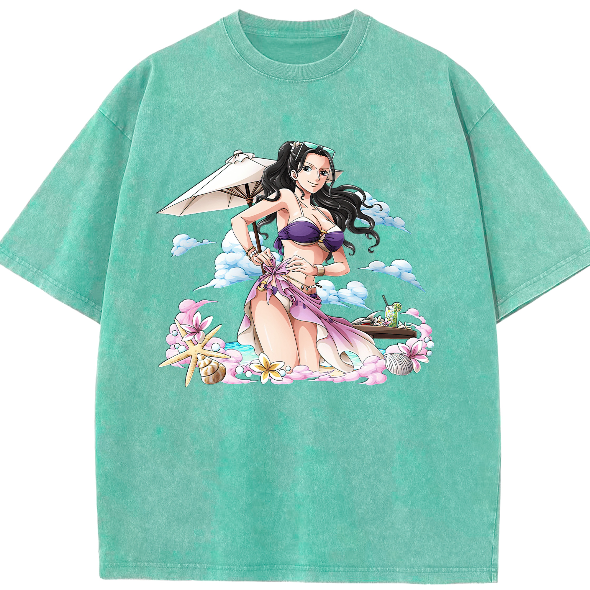 ワンピース ニコ・ロビン ONE PIECE Nico Robin 綿100% ヴィンテージ風 半袖Tシャツ（フロントプリント）